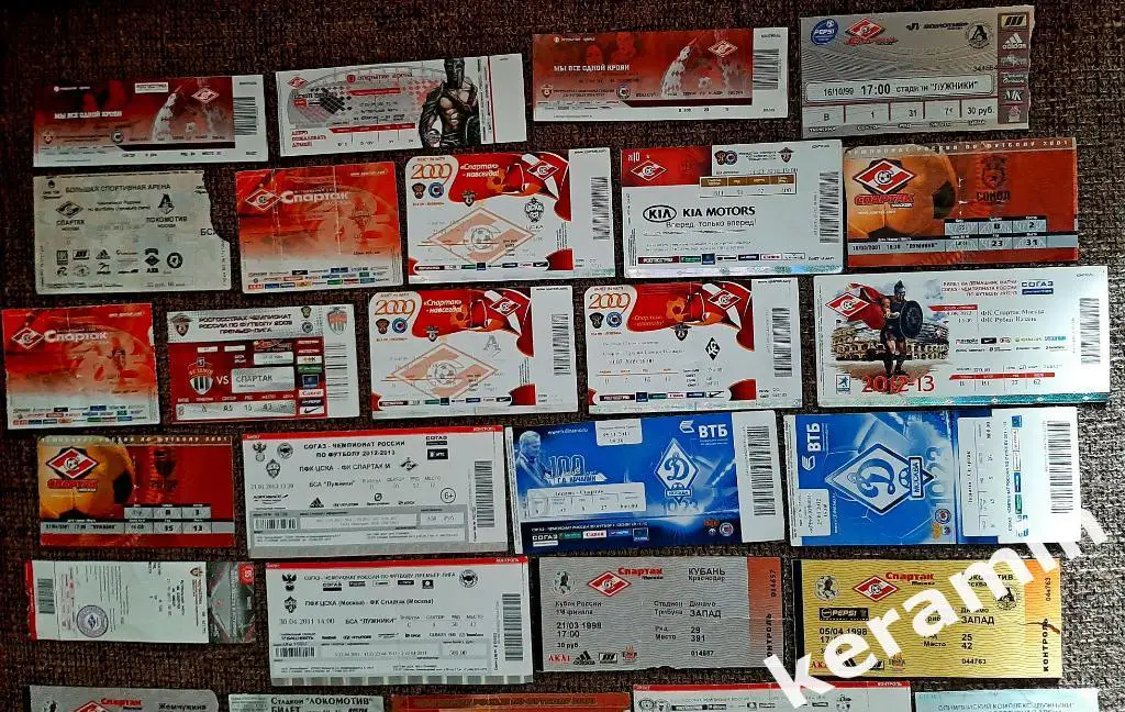 Коллекция билетов СПАРТАК Москва футбол хоккей 7