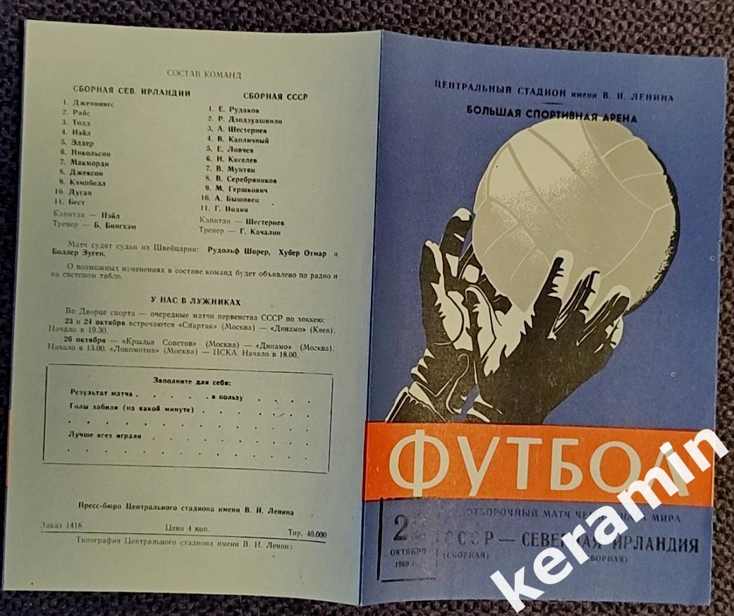 1969 СССР - Северная Ирландия ЧМ