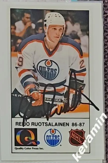 Автограф Рейо Руотсалайнен Финляндия обладатель кубка Стэнли Финляндия