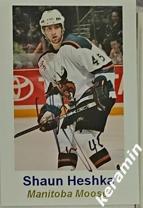 Автограф Шон Хешка Канада