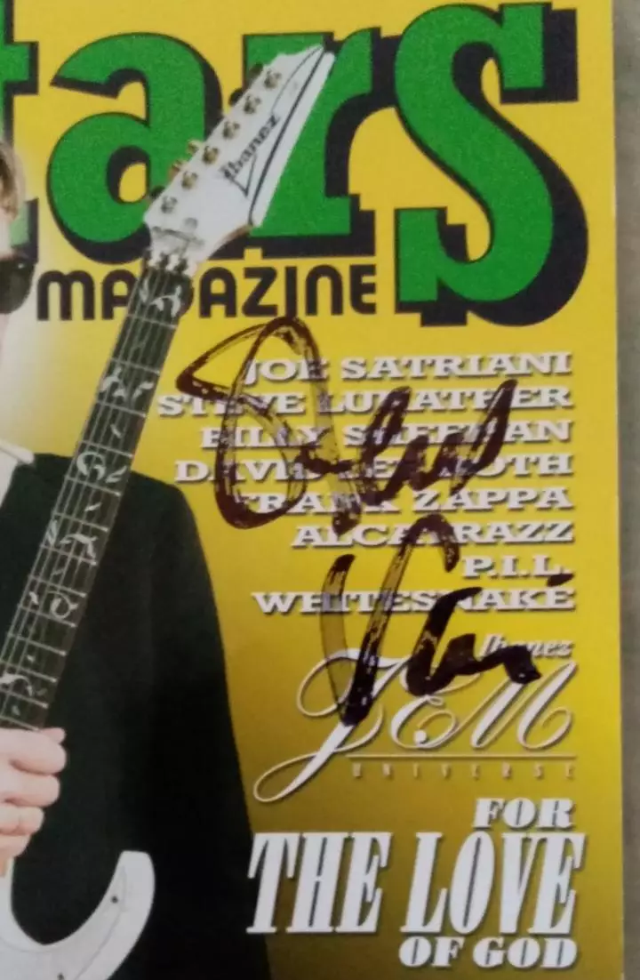 Автограф гитариста Стив Вай Steve Vai, журнал Guitars. 2008 г. 1