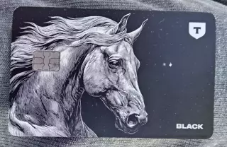 Банковская карта. Т-Банк Black МИР. Конь лошадь