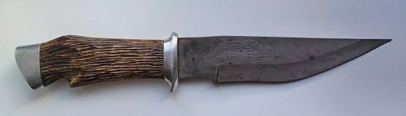 Нож. Ручная работа. Рукоять рог оленя. 1980-е г.