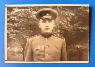 Фото СССР. Офицер форма фуражка армия. 1950-е г