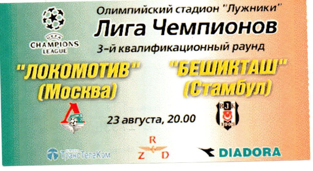 Лига Чемпионов Локомотив (Москва) - Бешикташ (Турция) 2000