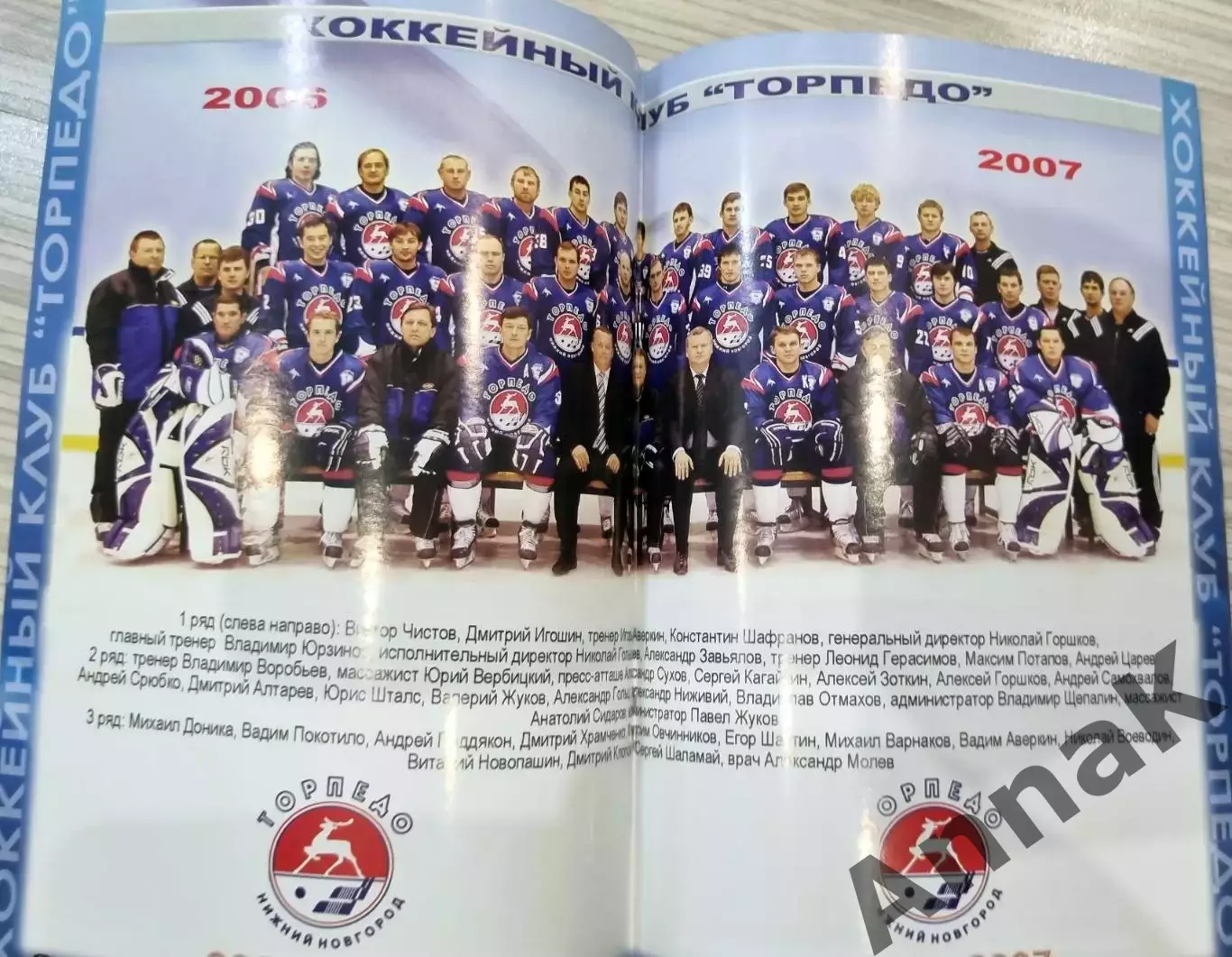 Справочник-буклет ТОРПЕДО Нижний Новгород 2006/2007 (фото и анкеты всех игроков) 1