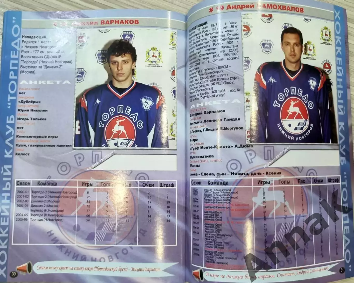 Справочник-буклет ТОРПЕДО Нижний Новгород 2006/2007 (фото и анкеты всех игроков) 3