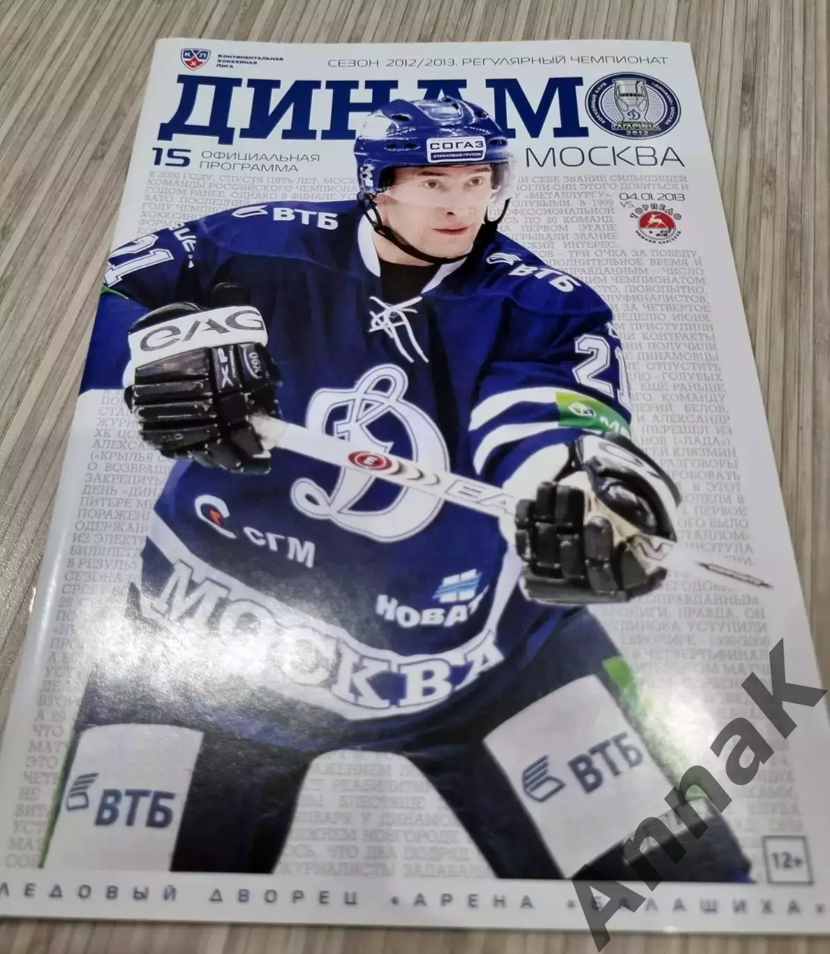 Динамо Москва - Торпедо Нижний Новгород 2012/2013 04.01.2013 Постер К.Горовиков