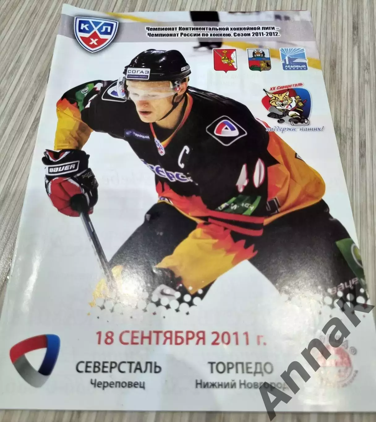 Северсталь Череповец - Торпедо Нижний Новгород - 11.12.2011. Постер Б.Киселевич