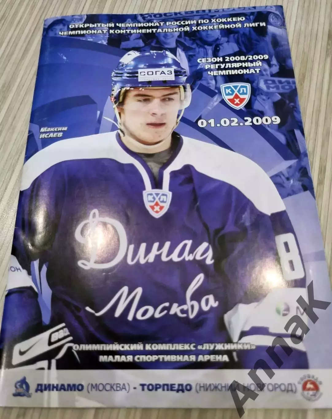 Динамо Москва - Торпедо Нижний Новгород 2008/2009. 1.02.2009.Постер Максим Исаев