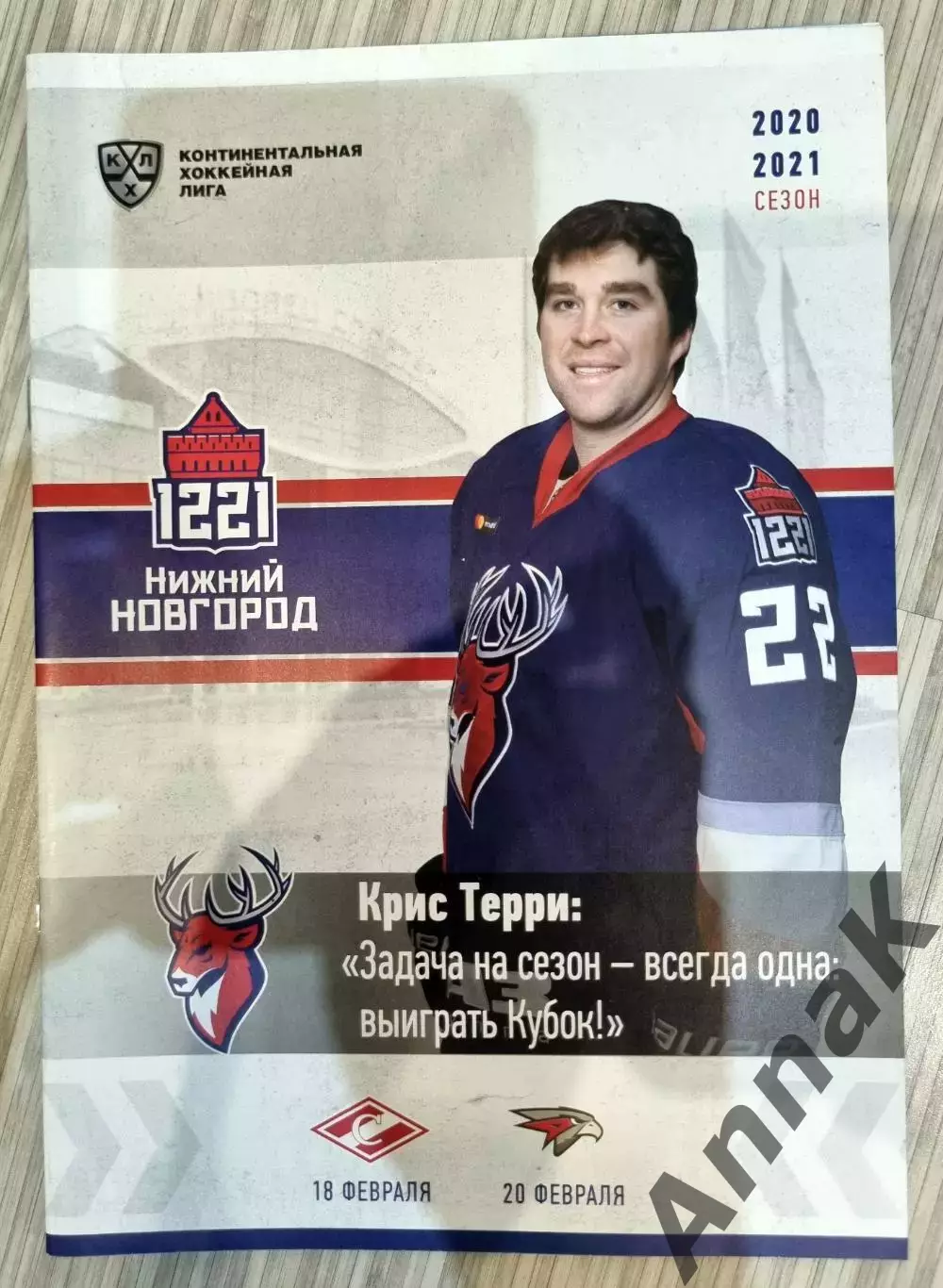 Торпедо Нижний Новгород-Спартак Москва/Авангард Омск 18,20.02.2021Постер К.Терри