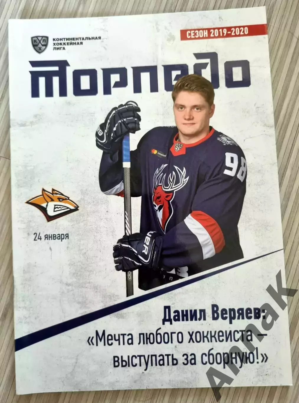 Торпедо (Нижний Новгород)-Металлург (Магнитогорск) 24.01.2020. Постер Д.Веряев