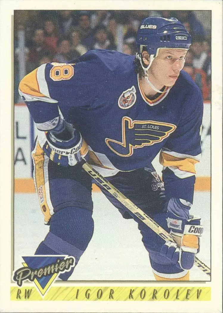 Хоккейная карточка 1993-94 Topps Premier 2 languages #409 Игорь Королев
