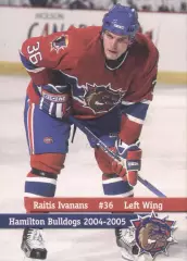 Хоккейная карточка Hamilton Bulldogs 04-05 Райтис Ивананс