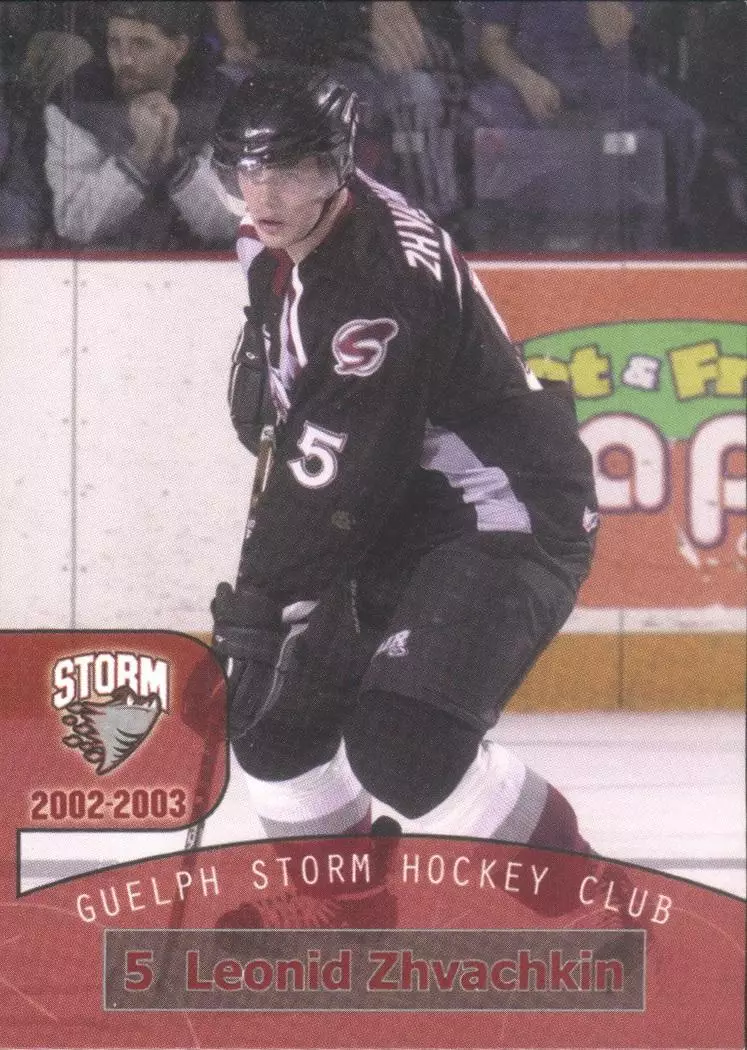 Хоккейная карточка Guelph Storm 02-03 Леонид Жвачкин