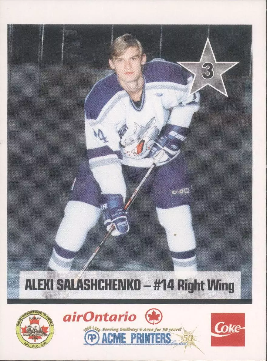 1998-99 Sudbury Wolves - Coca-Cola/airOntario Police set №3 Алексей Салашенко
