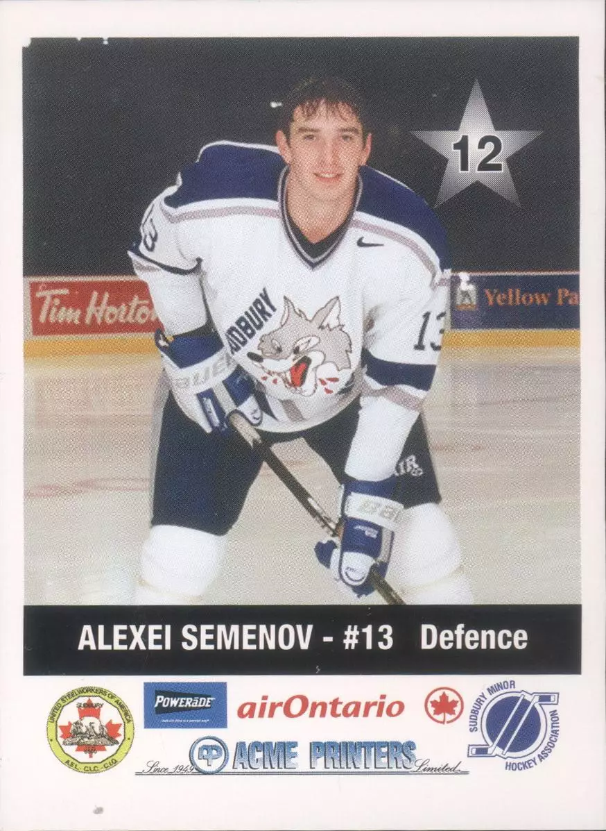1998-99 Sudbury Wolves - Coca-Cola/airOntario Police set №12 Алексей Семенов