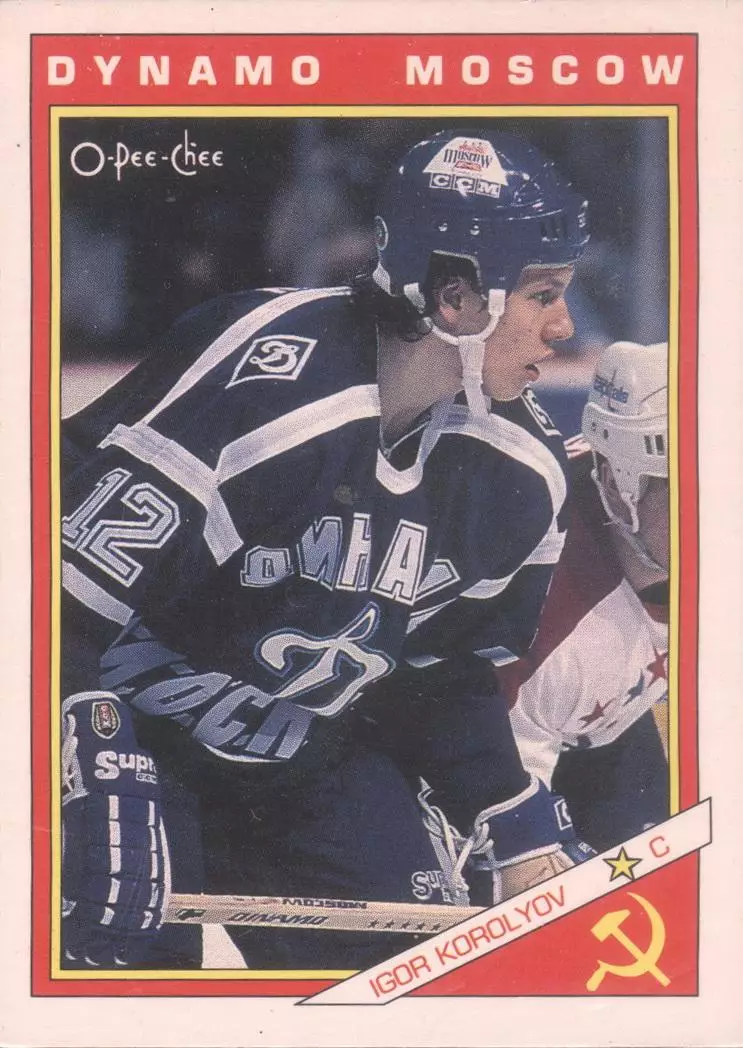 Хоккейная карточка 1991-92 O-PEE-CHEE Inserts 37R Игорь Королев