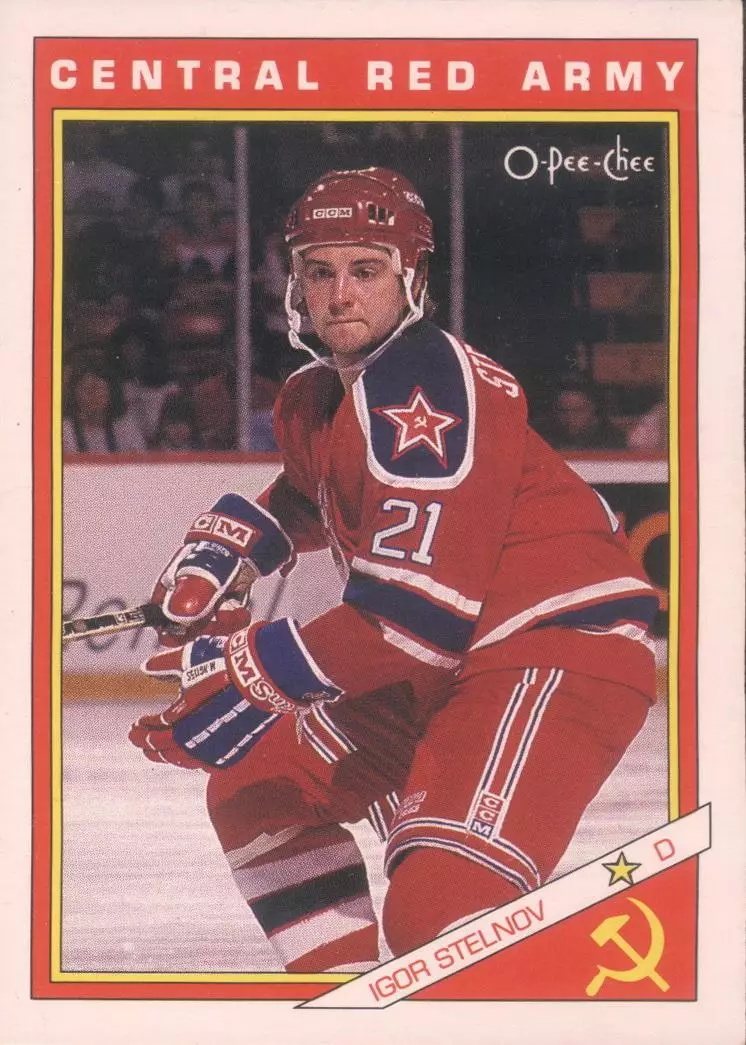 Хоккейная карточка 1991-92 O-PEE-CHEE Inserts 26R Игорь Стельнов