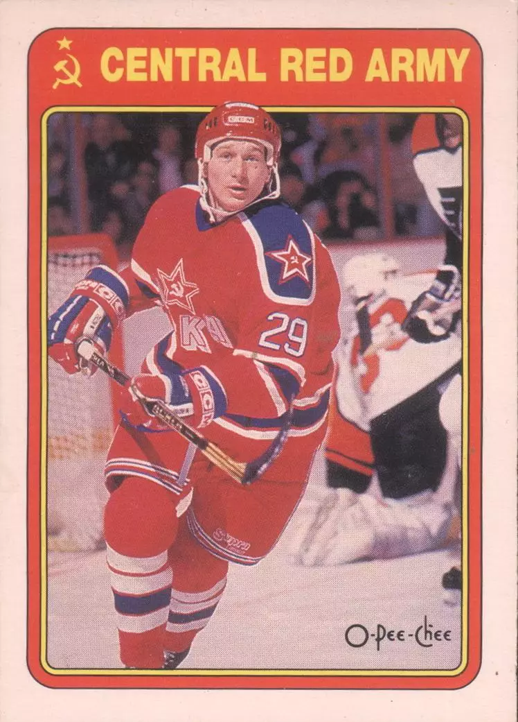 Хоккейная карточка 1990-91 O-PEE-CHEE Red Army 8R Игорь Чибирев