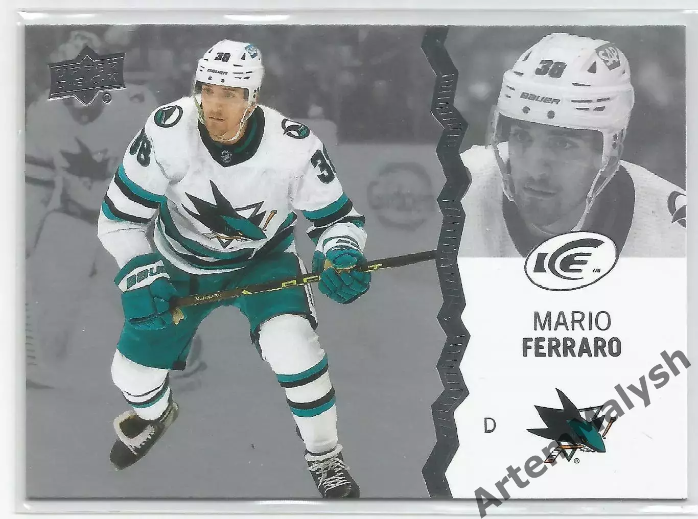 Карточка НХЛ.Upper Deck Ice 2023-24. Mario Ferraro (Марио Ферраро) Сан-Хосе