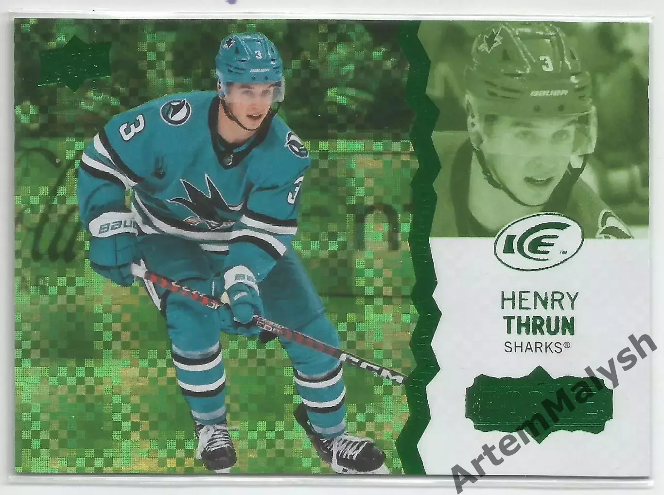 Карточка НХЛ.Upper Deck Ice 2023-24. Henry Thrun (Генри Трун) Сан-Хосе