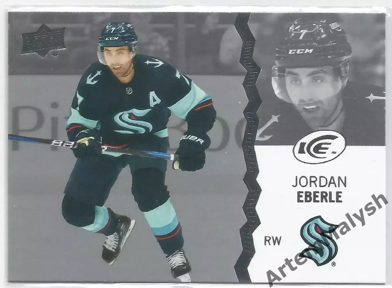 Карточка НХЛ.Upper Deck Ice 2023-24. Jordan Eberle (Джордан Эберле) Сиэтл Кракен
