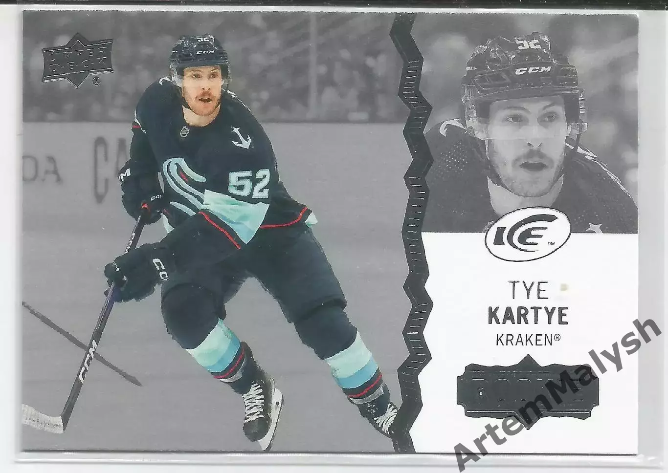 Карточка НХЛ.Upper Deck Ice 2023-24. Tye Kartye (Тай Картье) Сиэтл Кракен