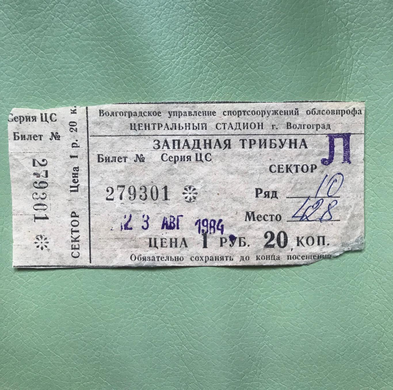 Ротор Волгоград СКА Хабаровск 1984 1
