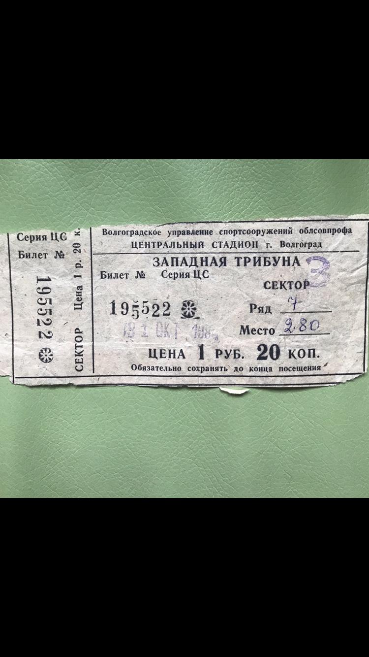 Ротор Волгоград Торпедо Кутаиси 1984 билет