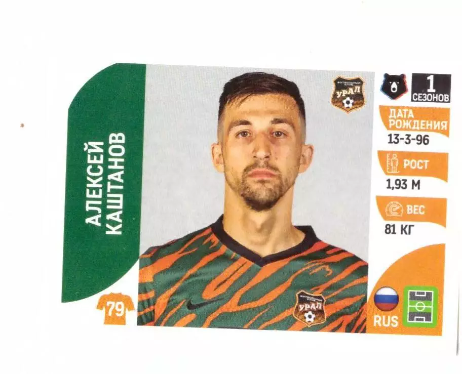 Алексей Каштанов Урал Екатеринбург Панини РПЛ 2021-2022