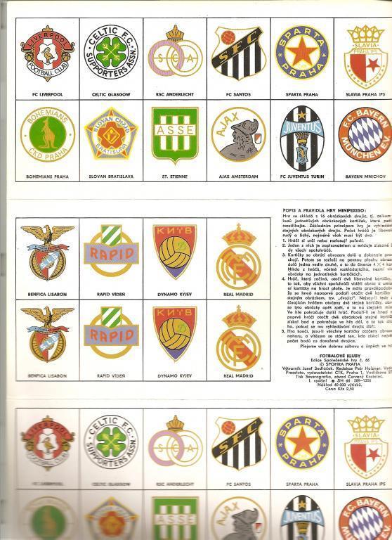 Эмблемы футбольных клубов (издание Чехии)
