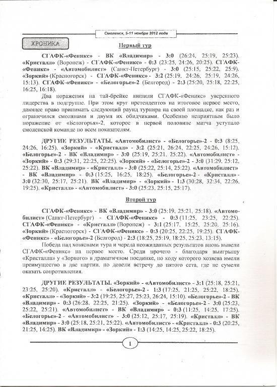 Смоленск, Красногорск, Санкт-Петербург, Белгород, Владимир 05-11.11.2012