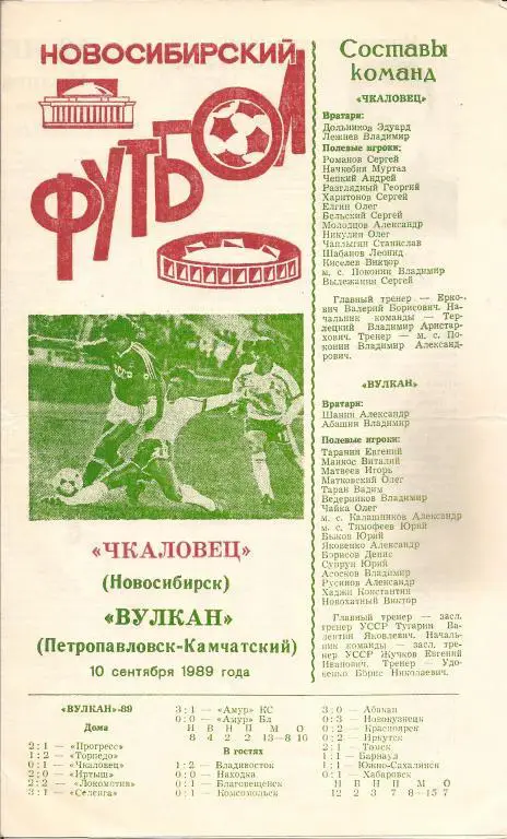 Чкаловец Новосибирск - СКА Хабаровск 1989