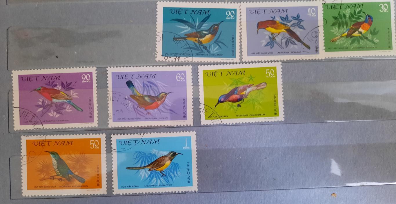 Марки Вьетнам птицы 8 марок
