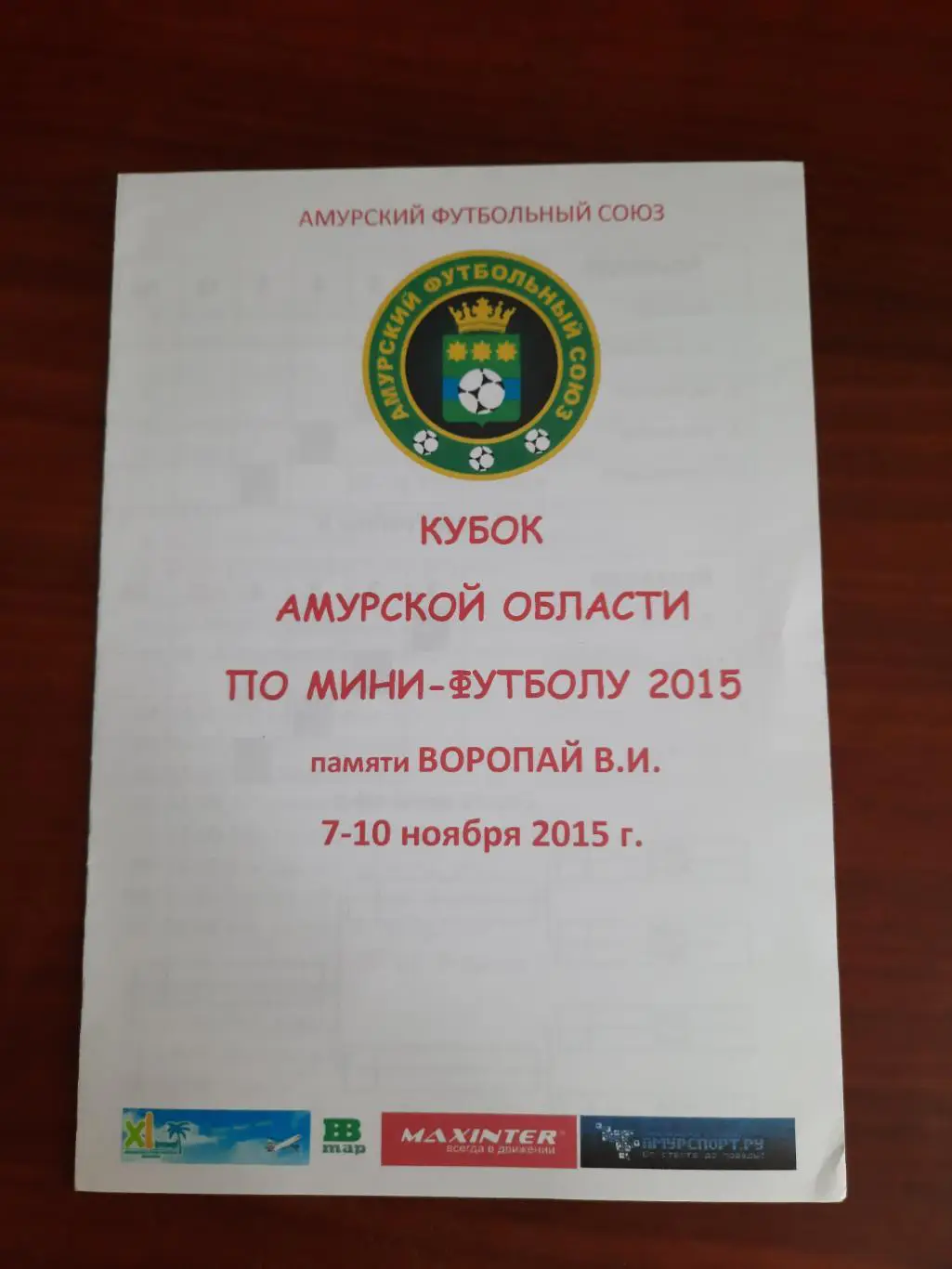 Амурской области по мини-футболу (2015 год)