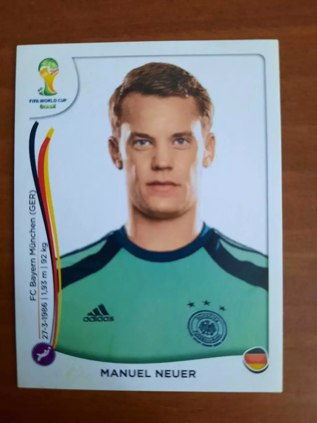 ЧМ-2014 Бразилия Панини№ 490 Мануэль Нойер