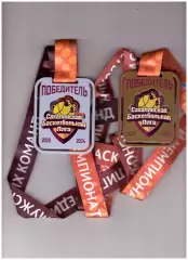 Медаль Сахалинская баскетбольная лига 2023-2024 Победитель (две разные медали)