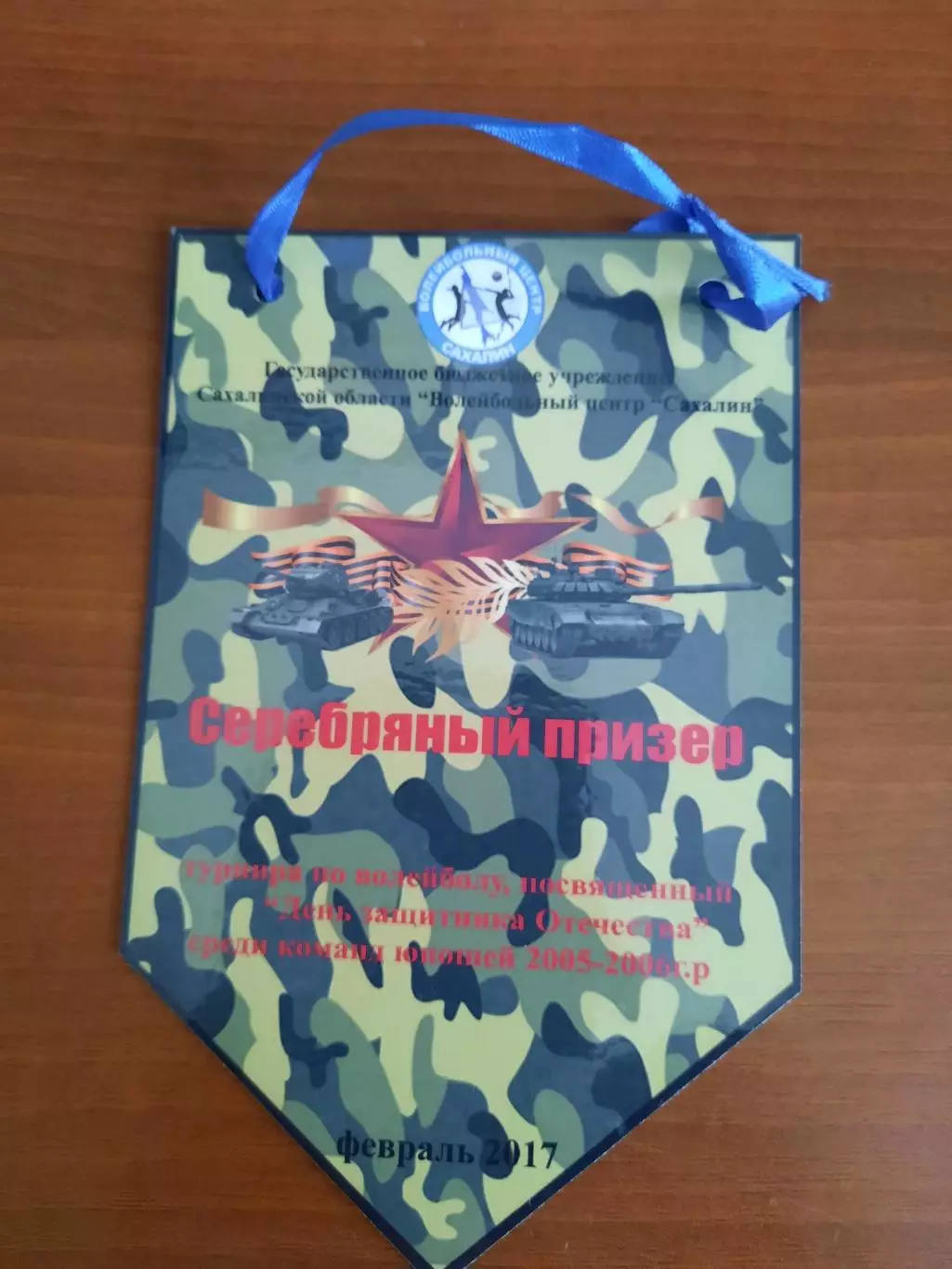 Вымпел Волейбол Серебряный паризер турнира в честь дня защитника Отечества 1