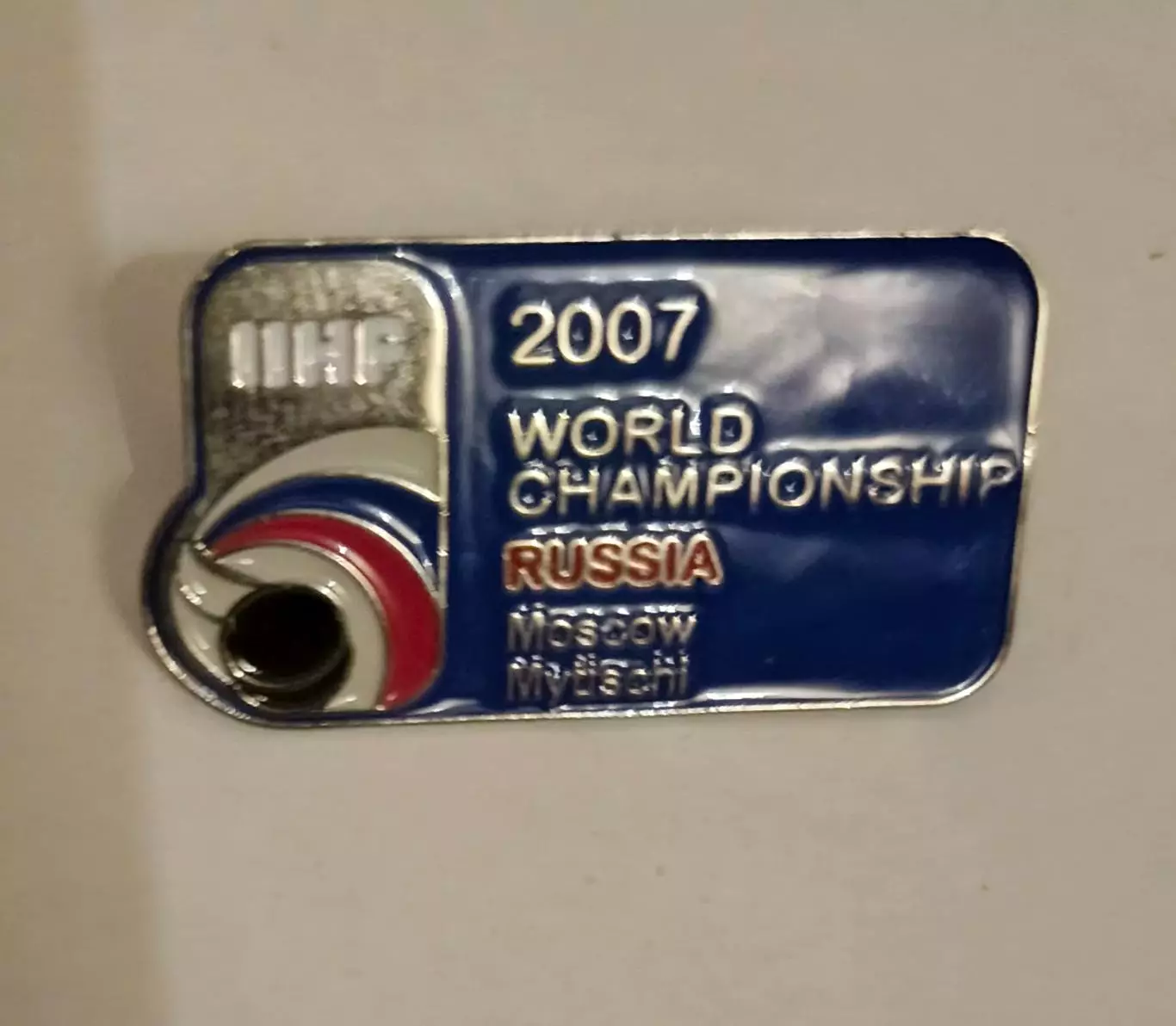 Значок чемпионат мира по хоккею 2007 Москва