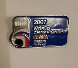 Значок чемпионат мира по хоккею 2007 Москва