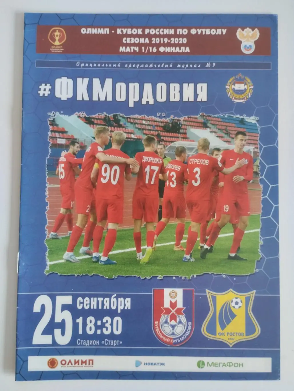 Мордовия Саранск-Ростов Ростов на Дону 2019 кубок России