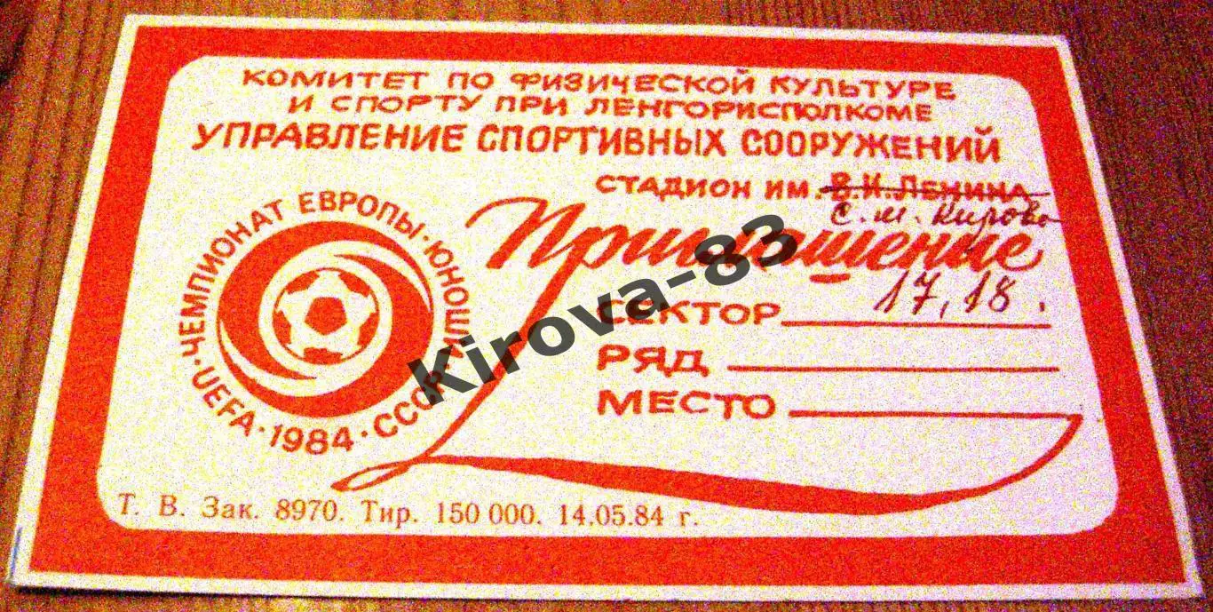 Чемпионат Европы 1984 г. Юноши