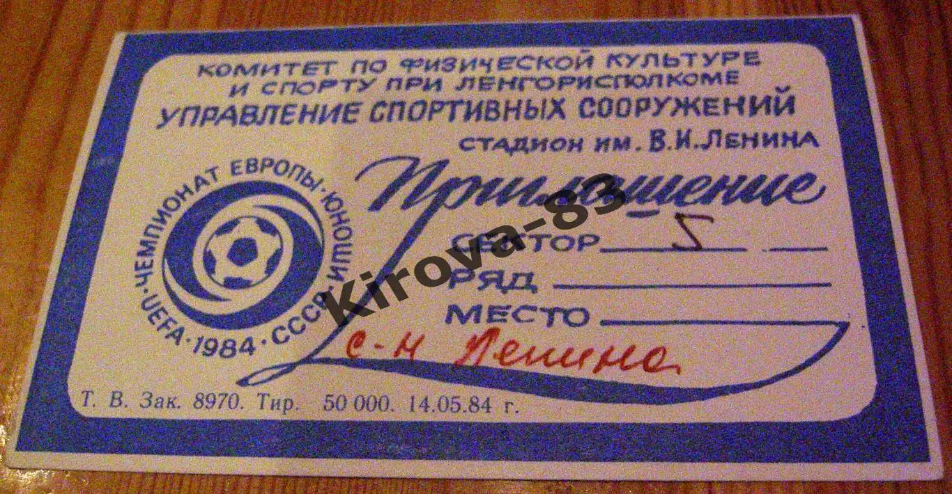 Чемпионат Европы 1984 г. Юноши