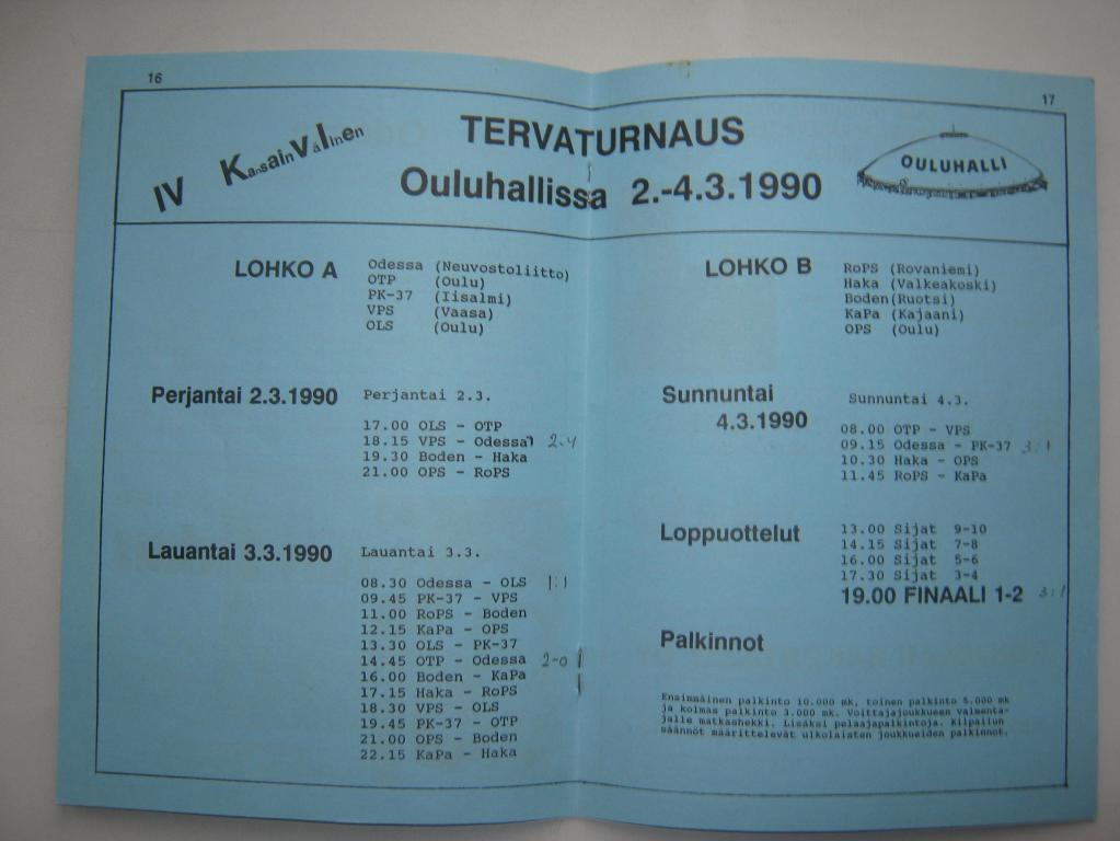 1990 СКА(Одесса) турнир в Финляндии 1