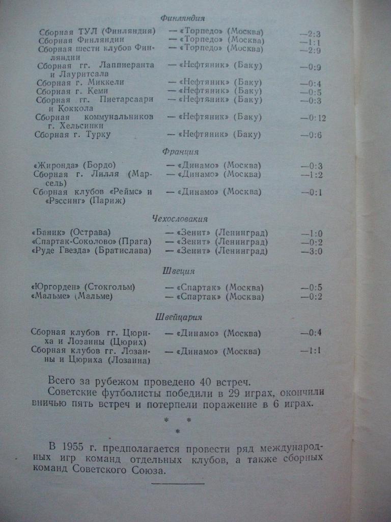 справочник Соревнования по футболу 1954 и 1955 гг. 5