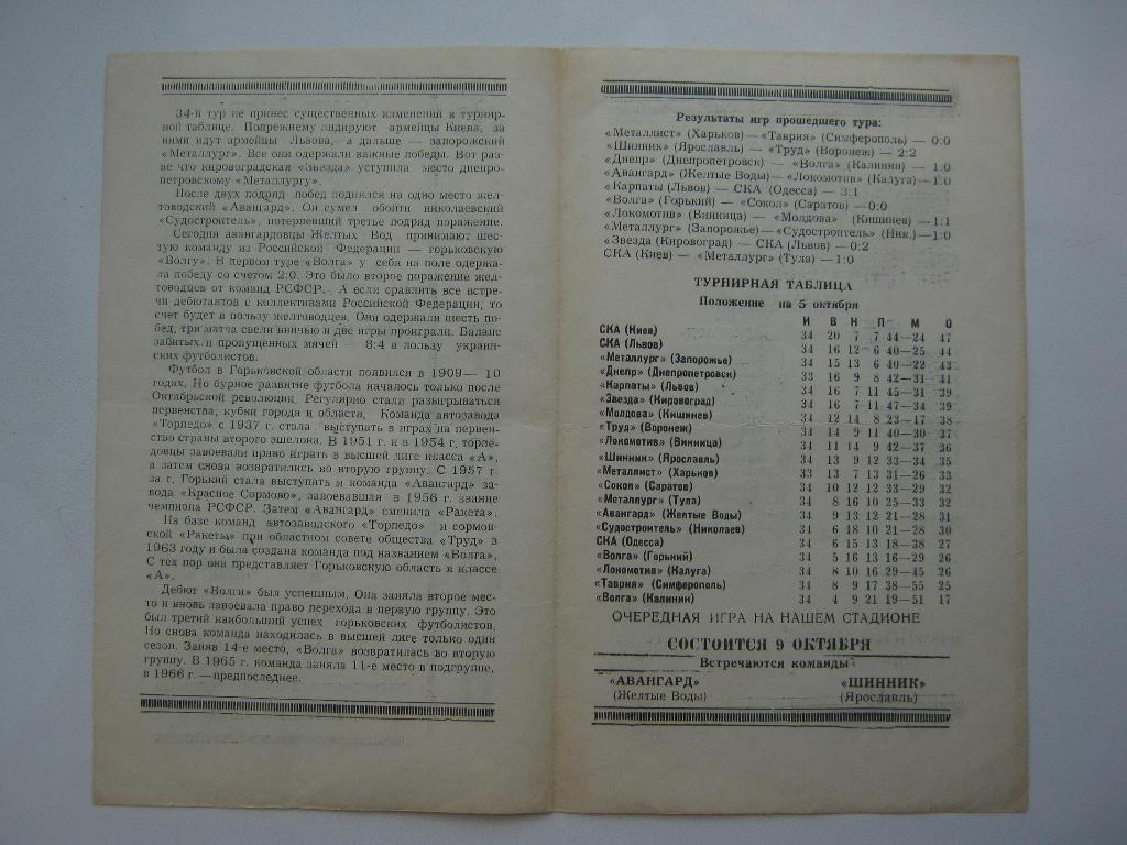 1967 Авангард(Жёлтые Воды) - Волга(Горький) 1