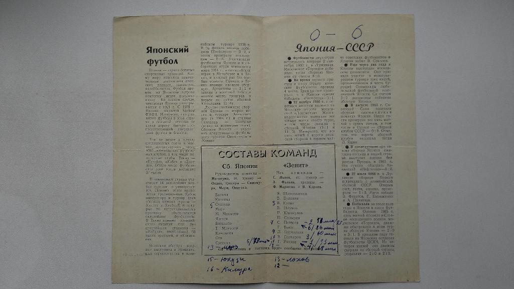 1968 Зенит(Ленинград) - сб.Японии 1