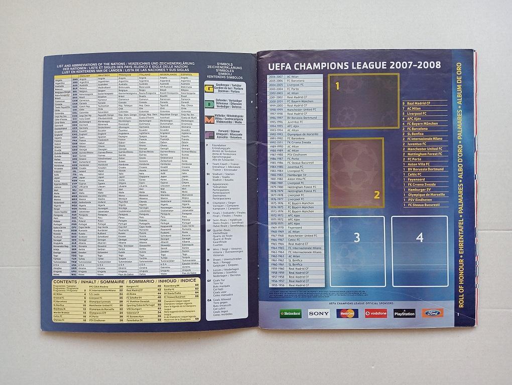 Альбом PANINI. Лига Чемпионов 2007-2008г. 2
