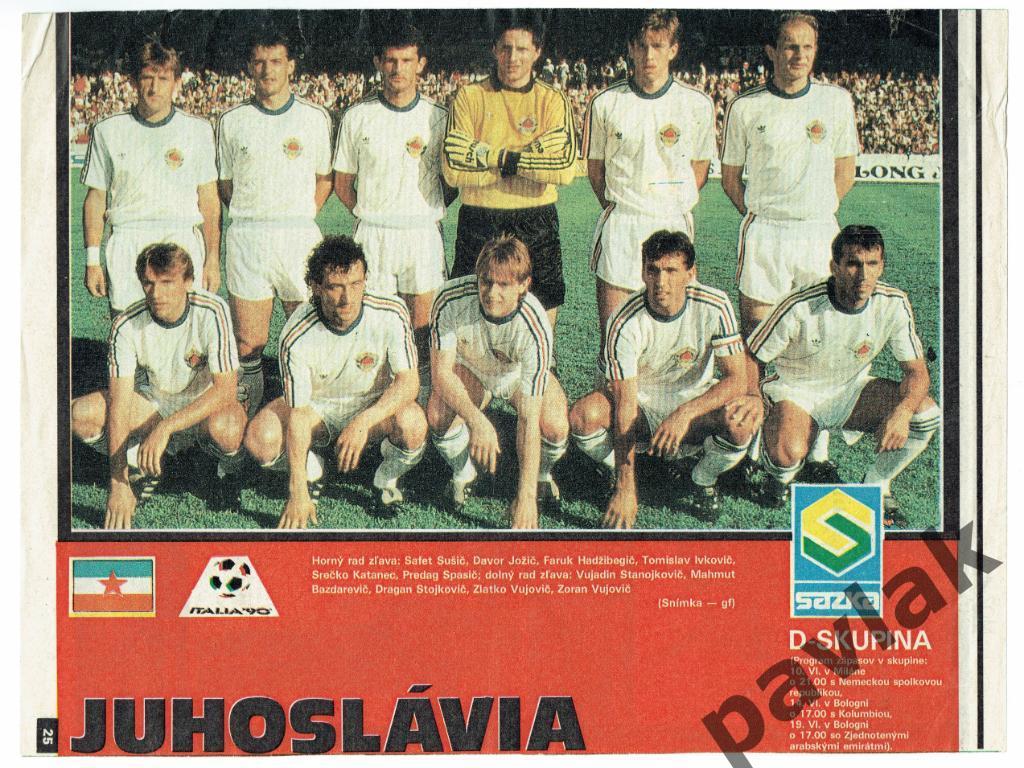 Постер из журнала Старт (Братислава) 1990 Югославия